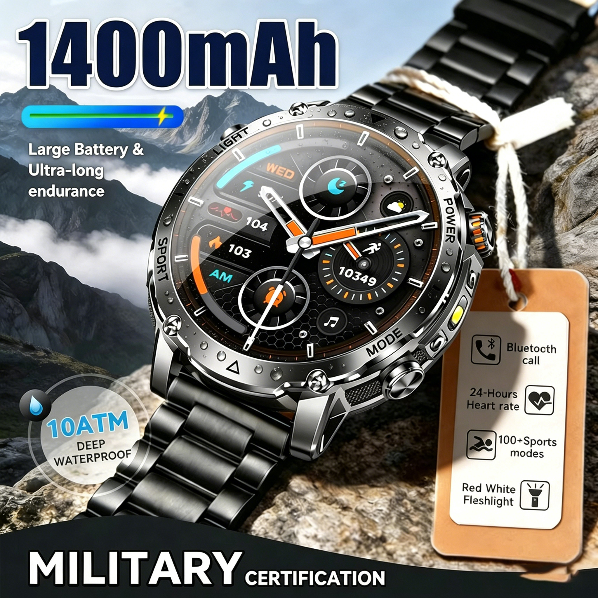 Outdoor Lighting Battery Operated - 2026 New Durable 1400mAh Large Battery