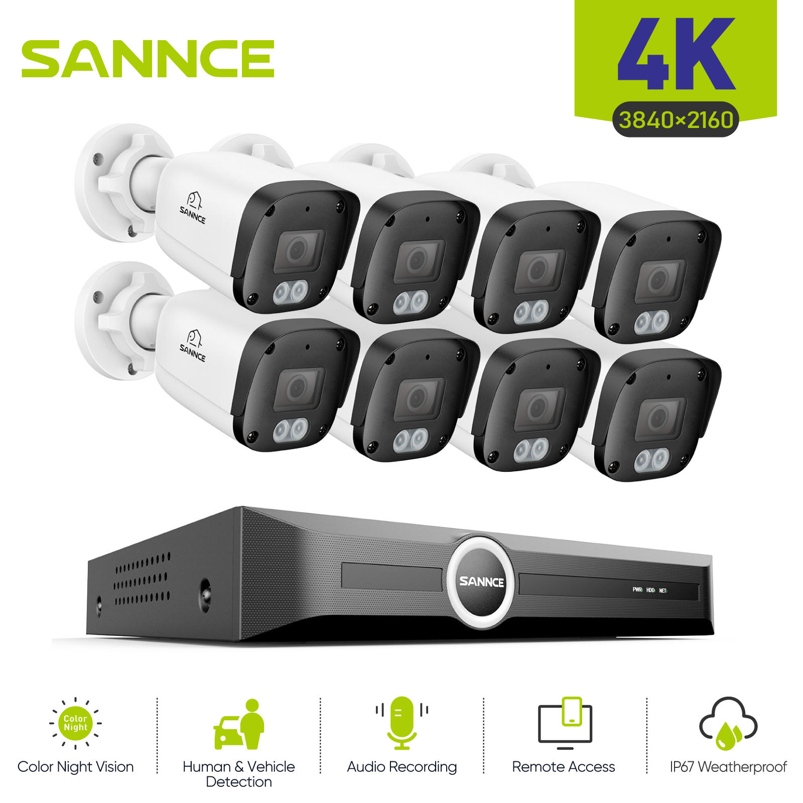 Outdoor Lighting And Camera - SANNCE 8MP PoE Security Camera Outdoor,