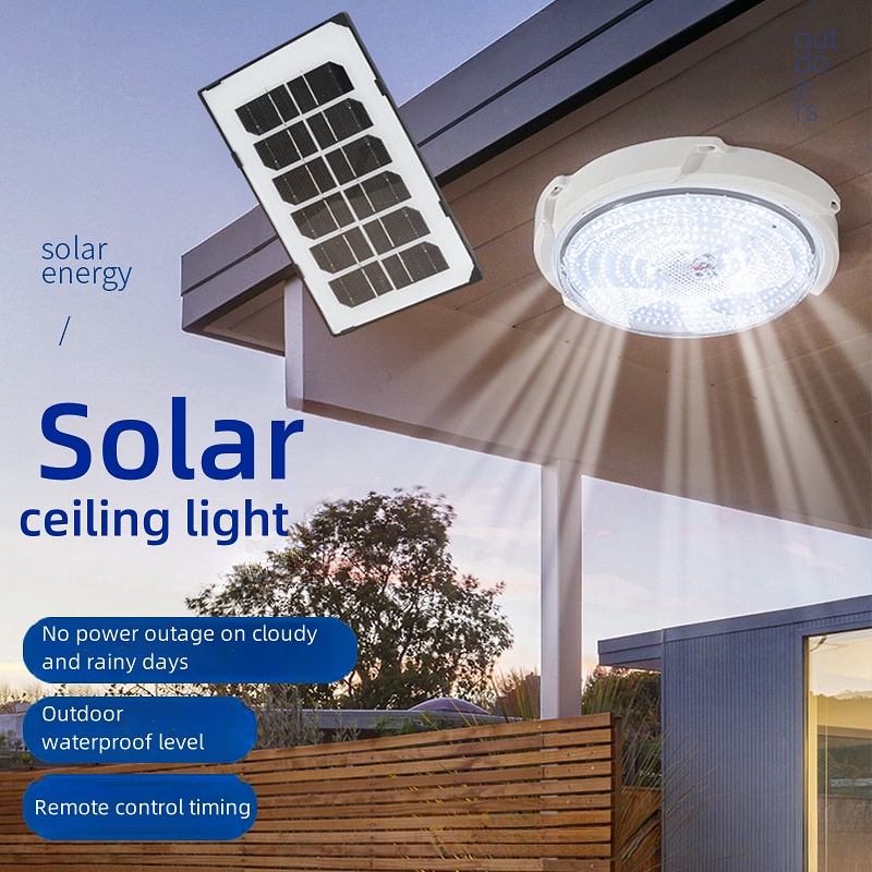 Outdoor Lighting Under Roof - LED Solar Ceiling Light Outdoor Waterproof