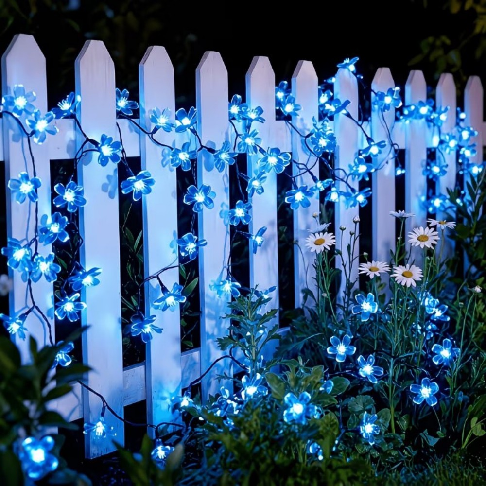 Landscape Spike Light - Solar Cherry Blossom Outdoor String Lights,