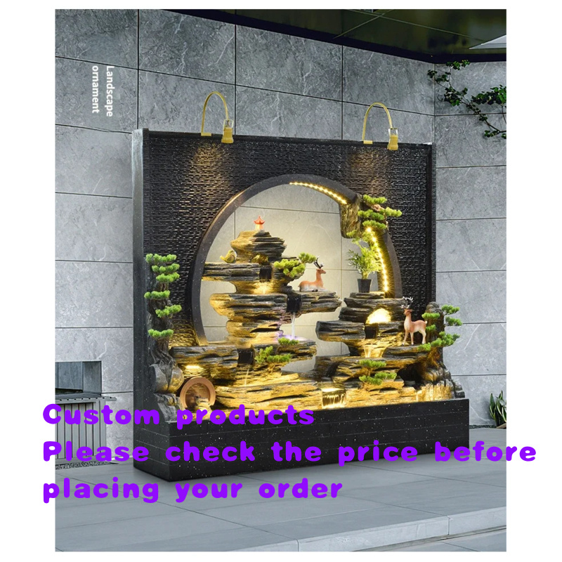Outdoor Zen Lighting - custom.Indoor and Outdoor Wall Fountain Rockery