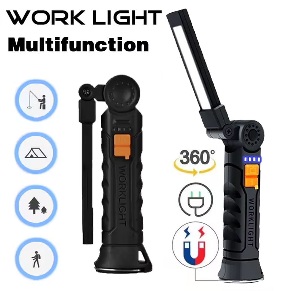 Outdoor Lighting Ideas - Portable COB LED Flashlight USB Rechargeable