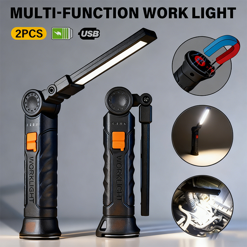 Outdoor Lighting Ideas - Portable COB LED Flashlight USB Rechargeable