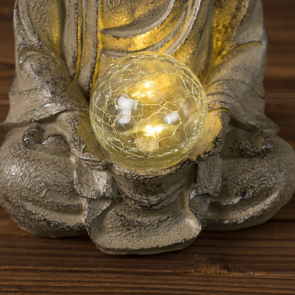Outdoor Zen Lighting - Vilead 27.5cm Resin Buddha Statue With