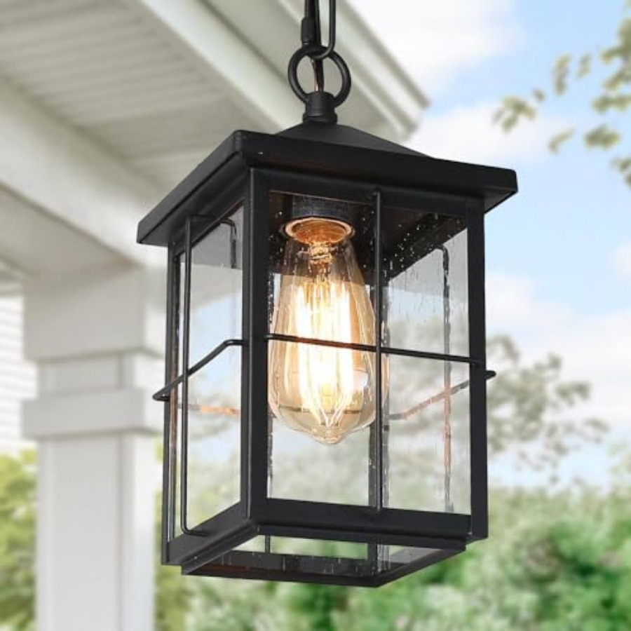 Outdoor Lighting Pendant - Outdoor Pendant Light Fixture, Farmhouse Black