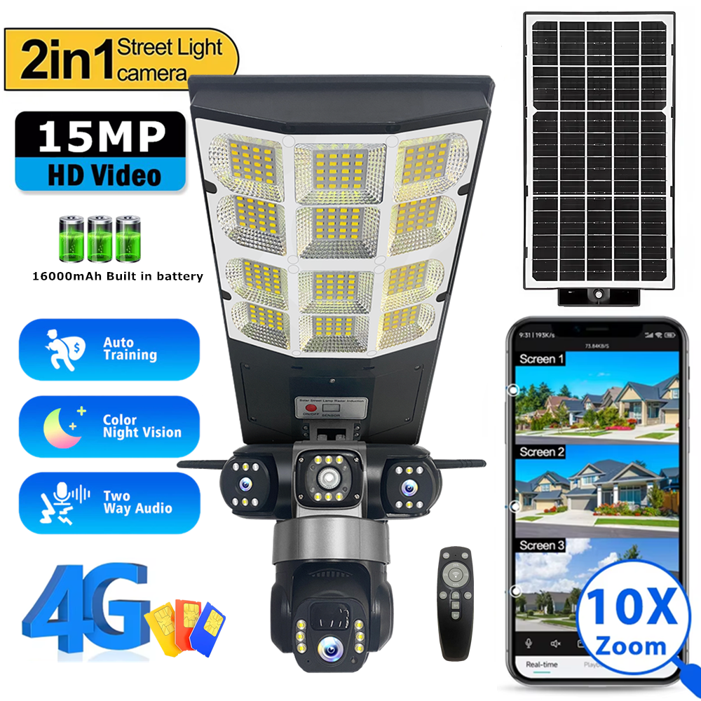 Outdoor Lighting And Camera - Solar 4G Street Light Camera 15MP