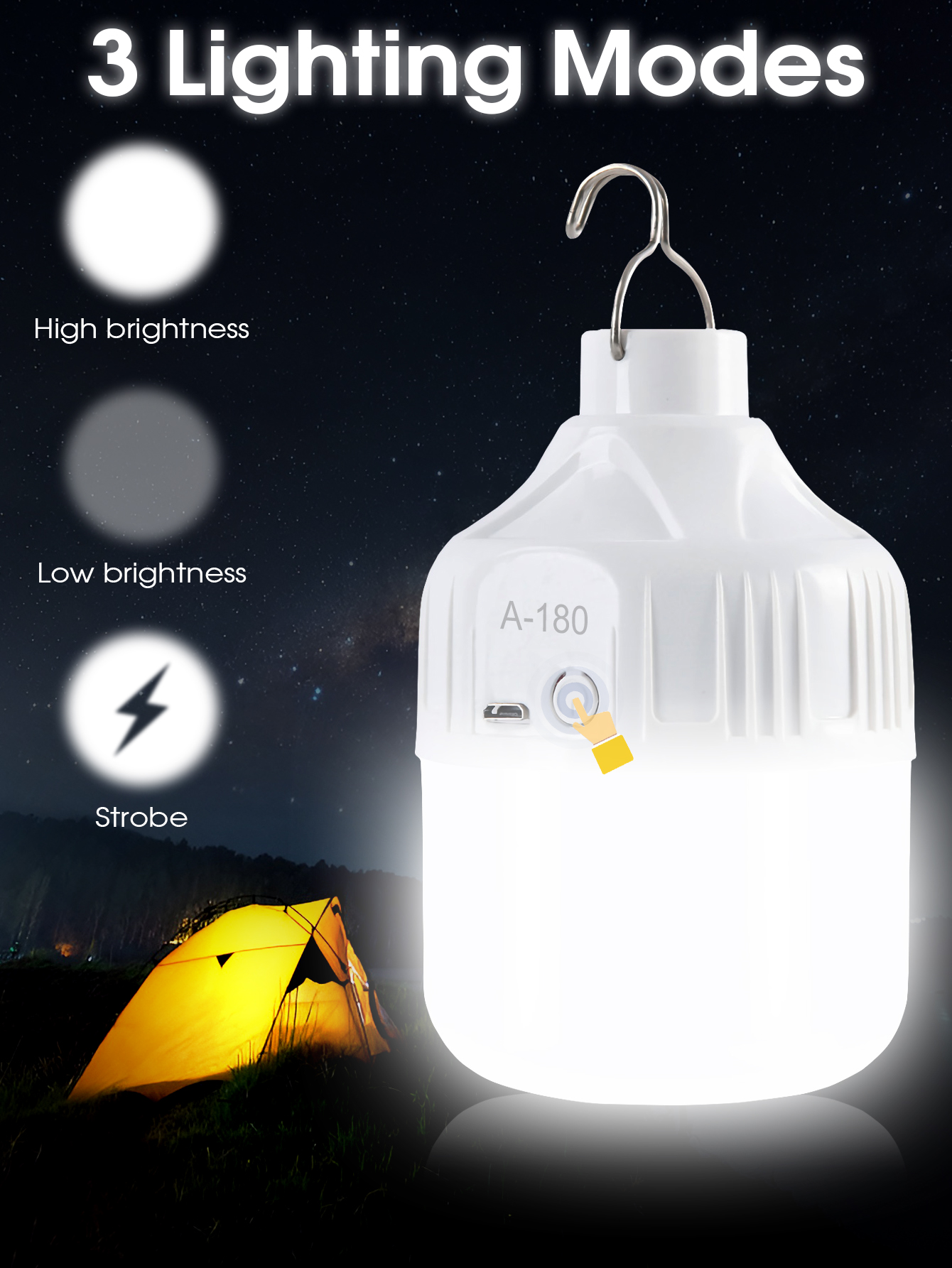 Outdoor Lighting Pendant - Camping Light Bulb Emergency Night Lighting