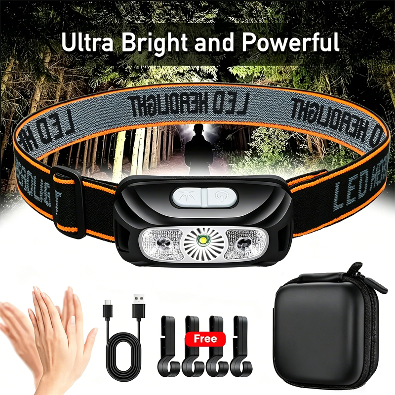 Outdoor Lighting Ideas - Strong Light Headlamp Portable LED Sensor