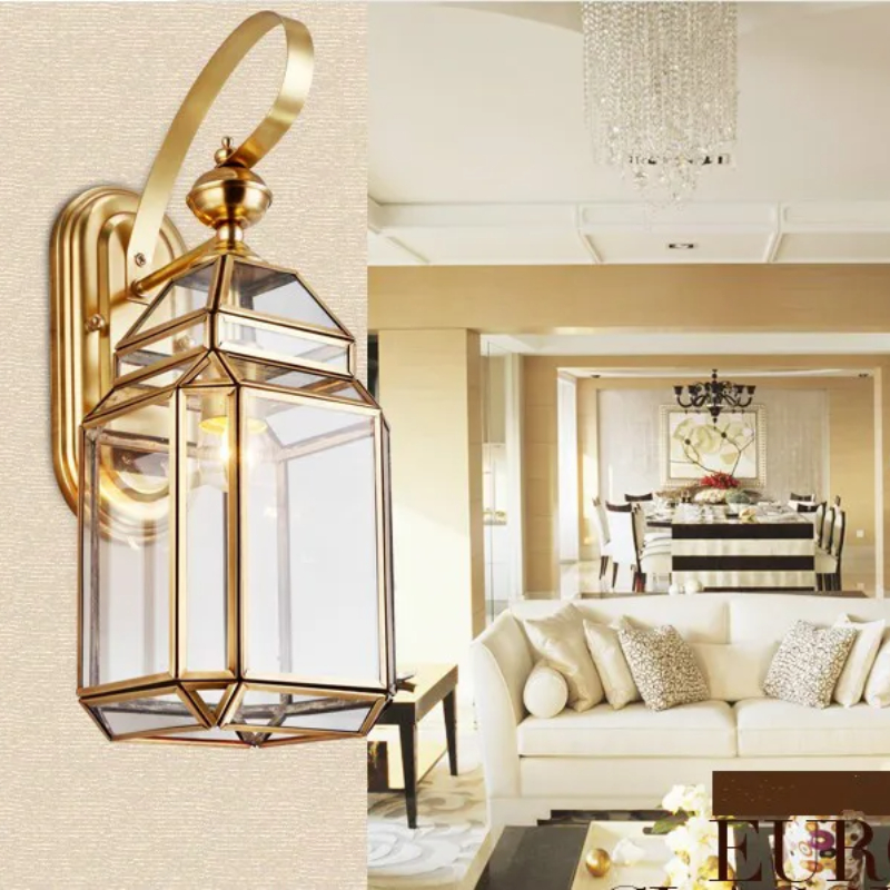 Outdoor Lighting Brass - Modern Bronze Wall Lamp D17cm Outdoor