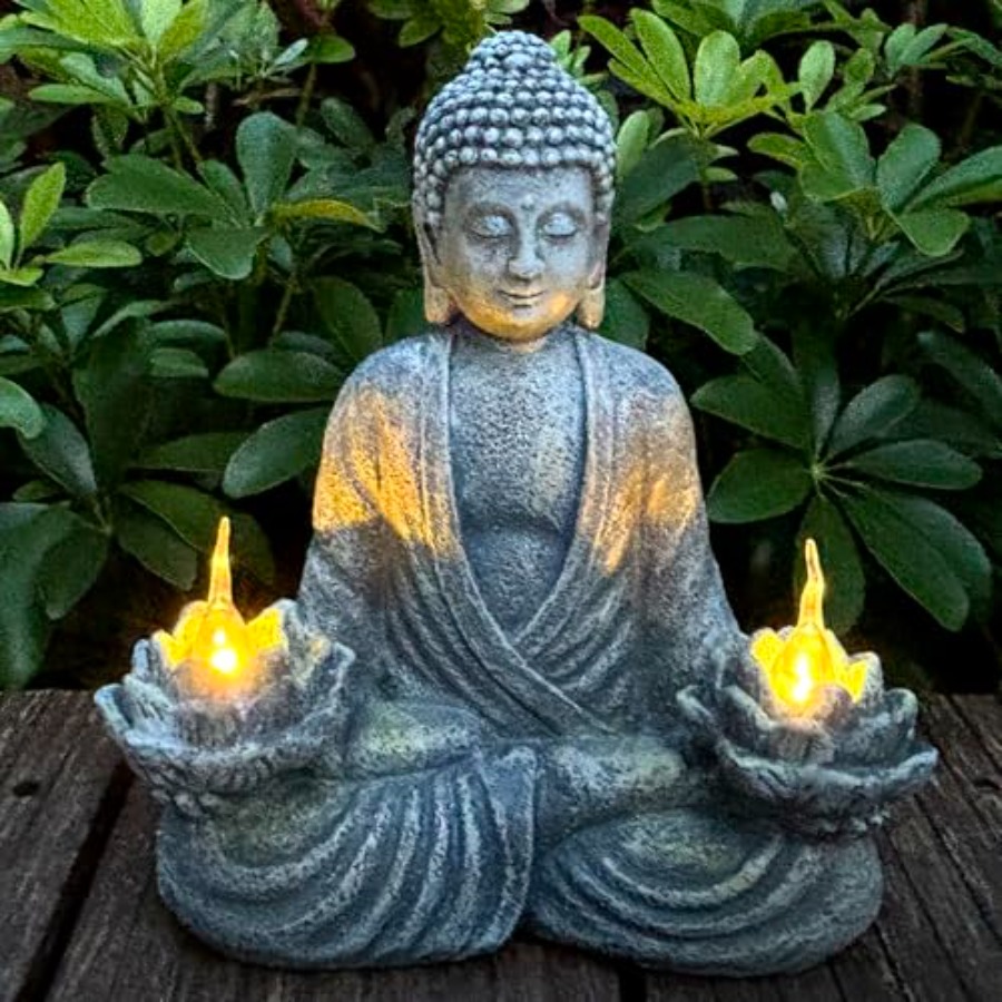Outdoor Zen Lighting - Buddha Statue for Home and Outdoor