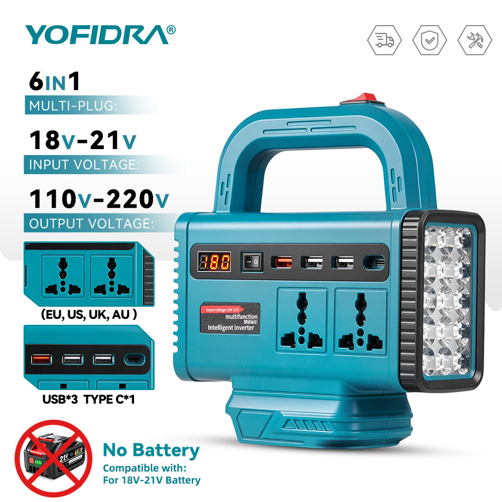 Outdoor Lighting Battery Operated - YOFIDRA 220V Portable Power Inverter Outdoor