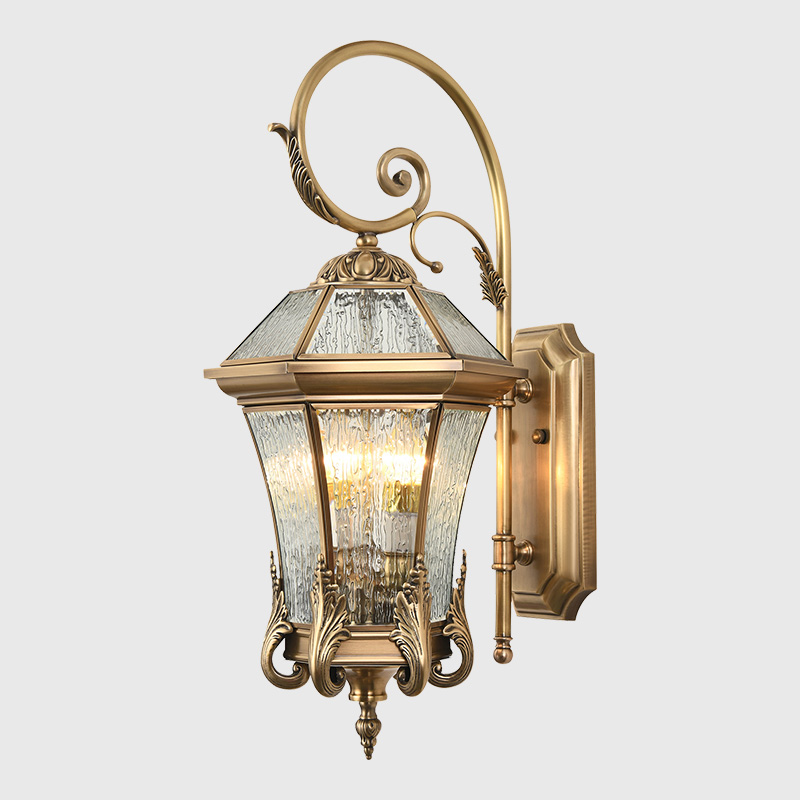 Outdoor Lighting Brass - Modern Brass Rural Wall Light Retro