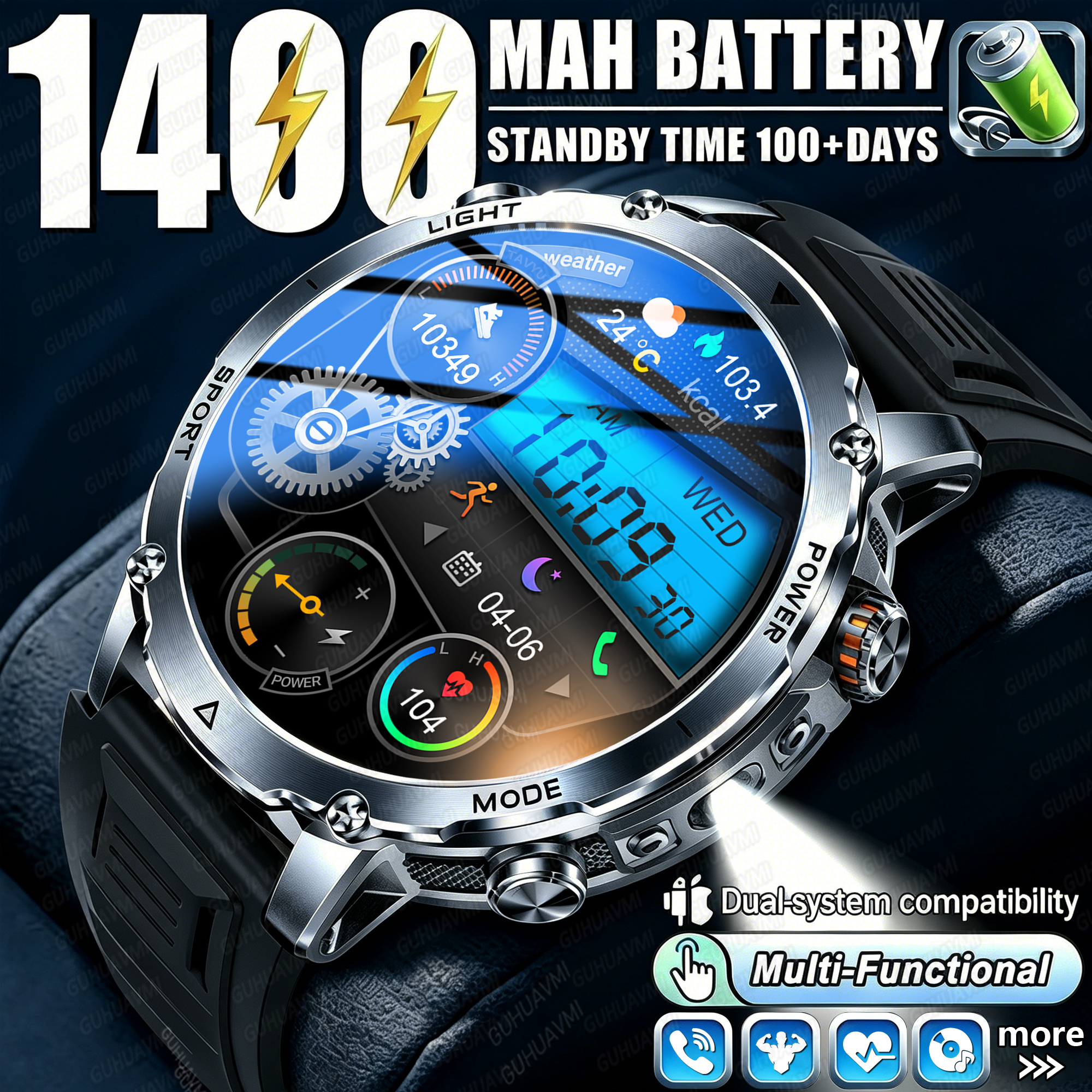 Outdoor Lighting Battery Operated - Newly Durable 1400mAh Large Battery Smart