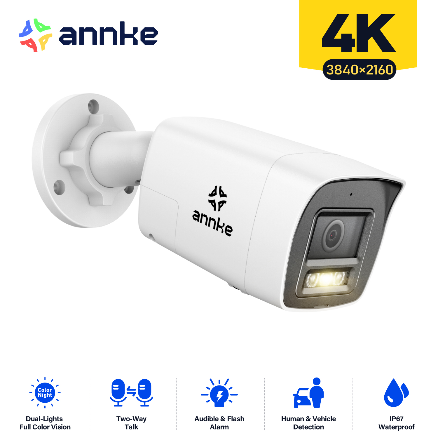 Outdoor Lighting Under Roof - Annke 8MP 4K HD IP Security