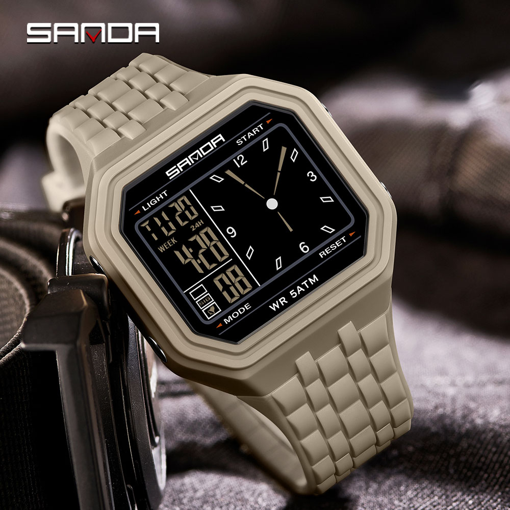 Outdoor Lighting For Steps - SANDA 6367 Outdoor Electronic Watch Men's