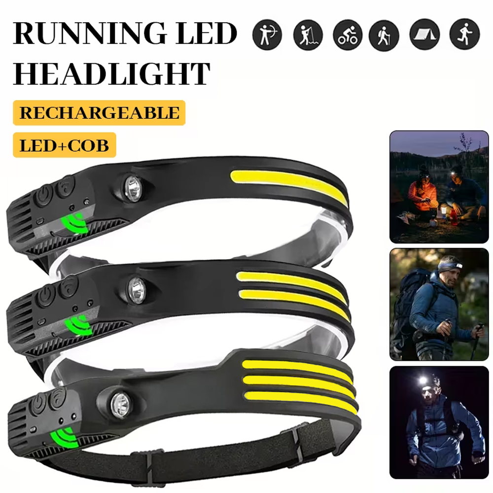 Outdoor Lighting Ideas - COB LED Induction Headlamp USB Rechargeable