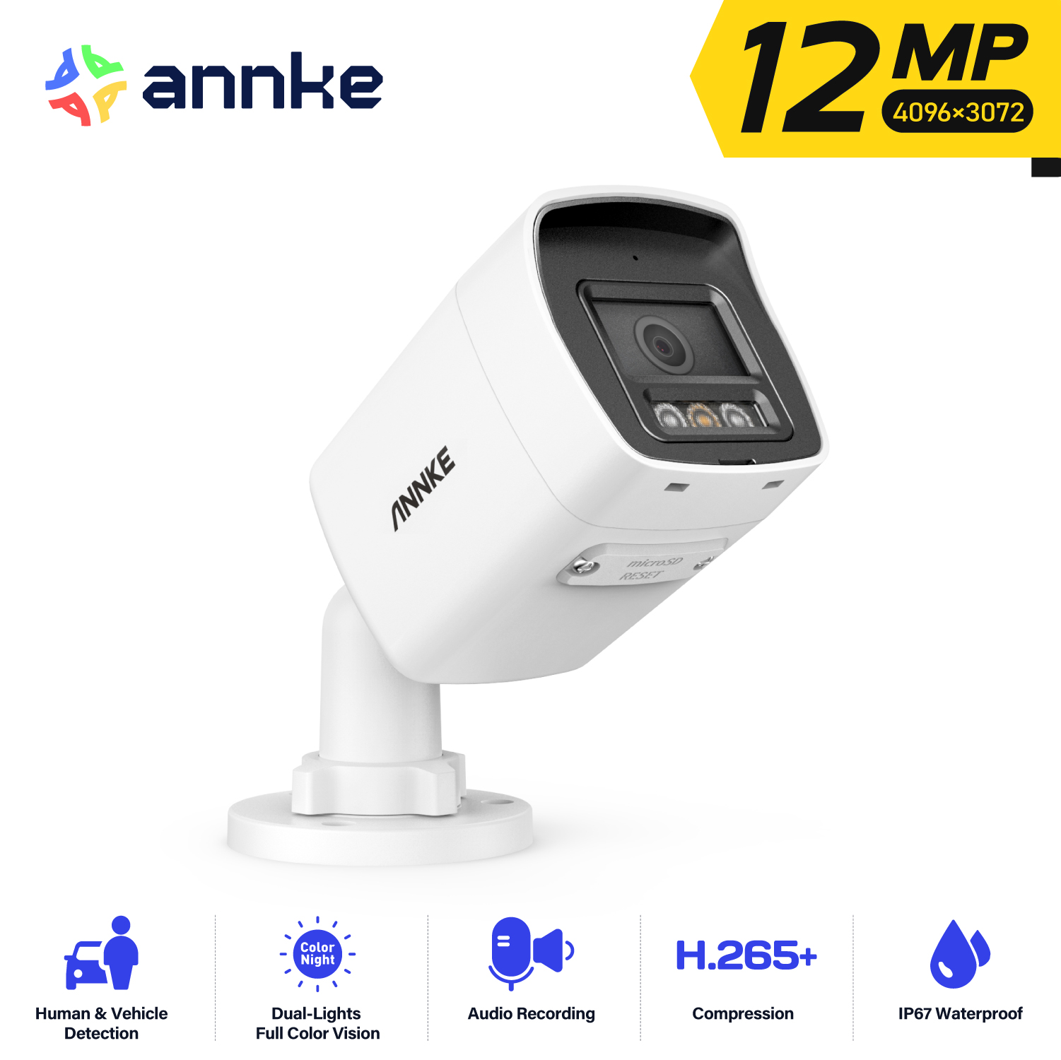 Outdoor Lighting Under Roof - ANNKE 12MP PoE Security Camera Outdoor,