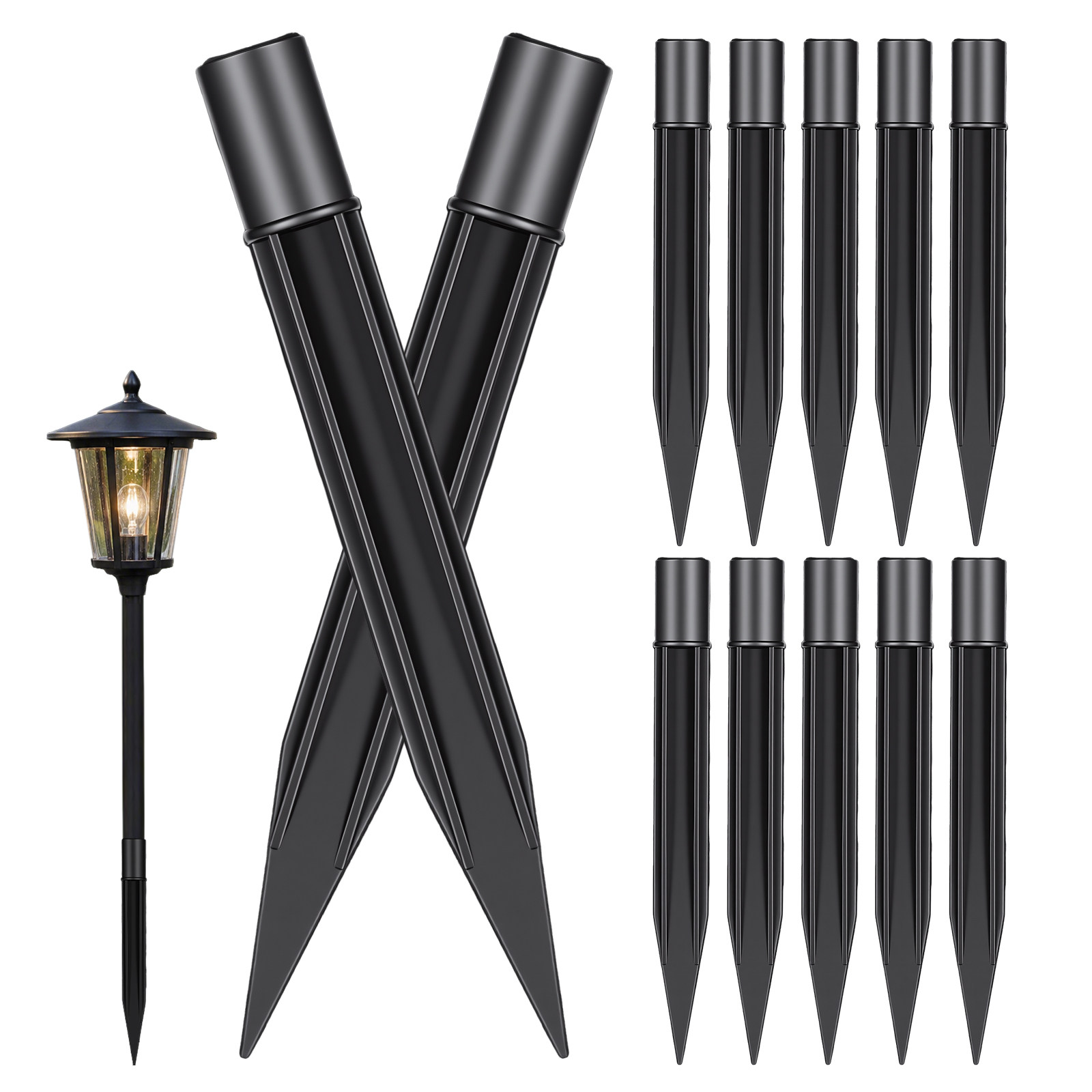 Landscape Spike Light - 8Pcs Plastic Ground Stakes for Lawn