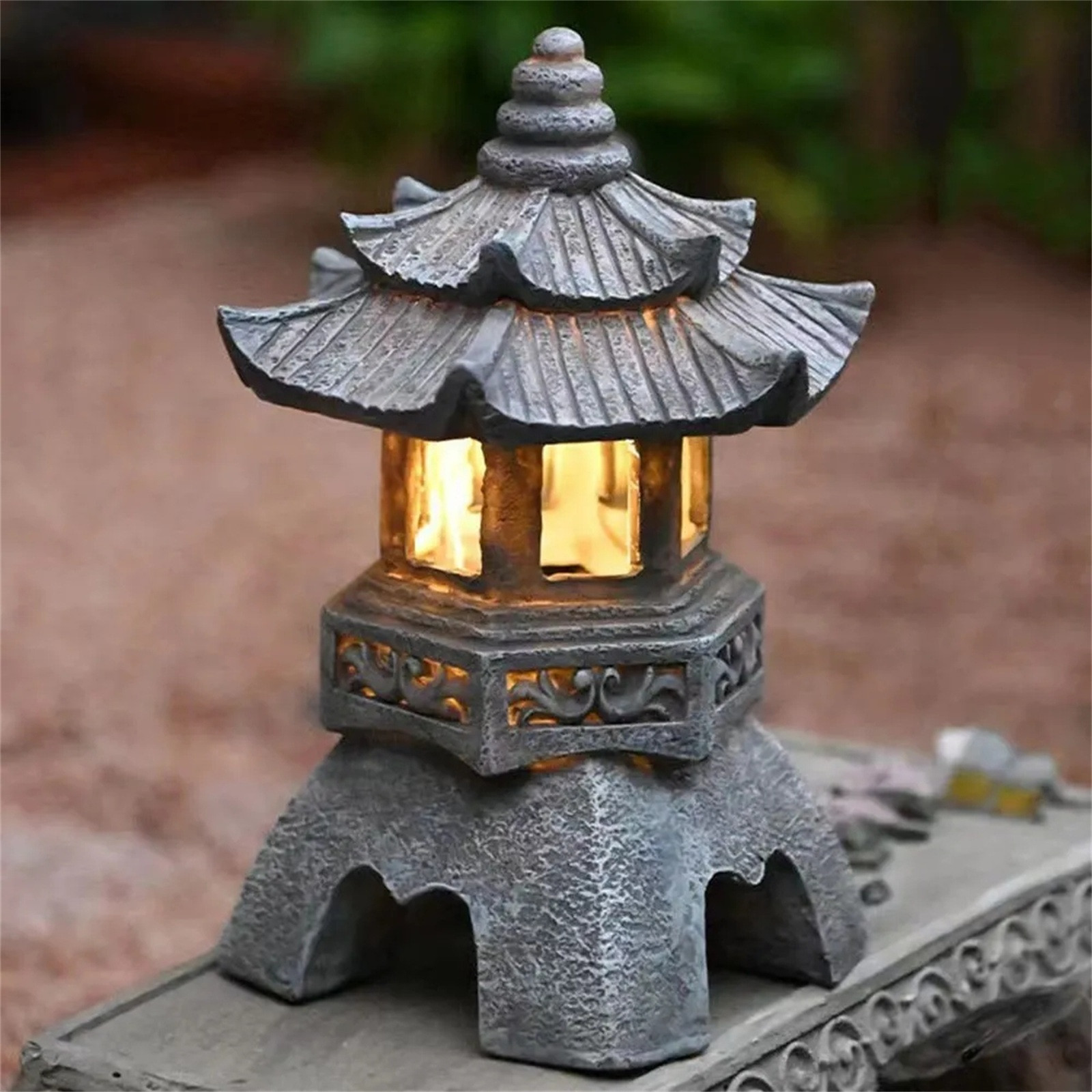 Pagoda Statues Outdoor Solar P - đánh giá và giá Outdoor Zen Lighting