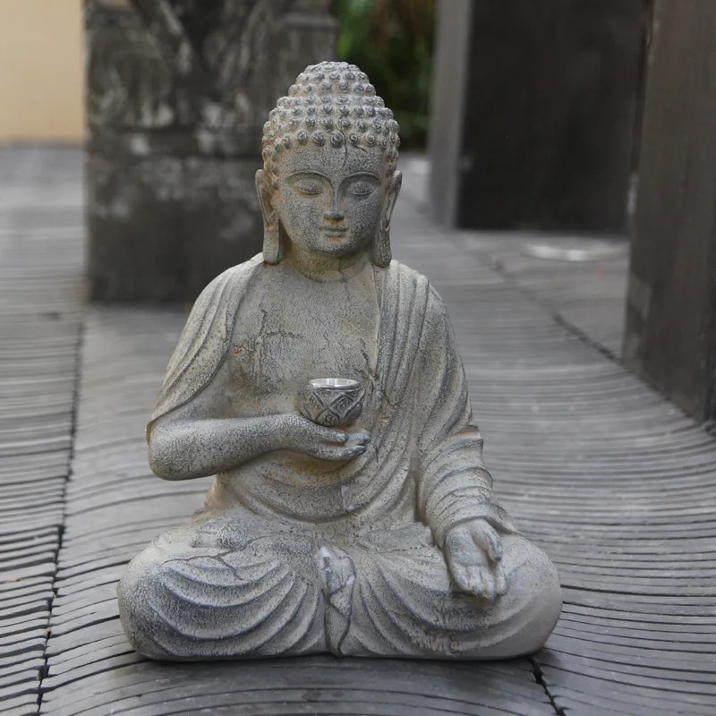 Resin Buddha Statue Sculpture  - đánh giá và giá Outdoor Zen Lighting
