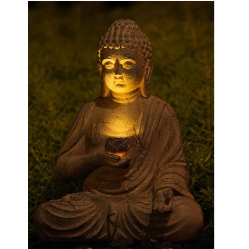 Resin Buddha Statue Sculpture  - đánh giá và giá Outdoor Zen Lighting