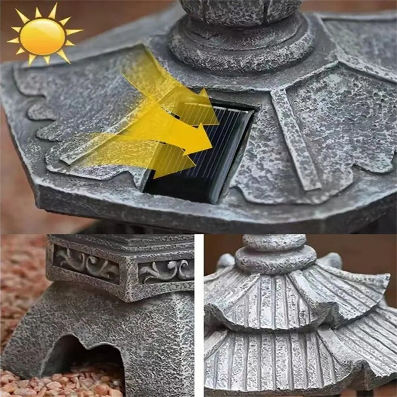 Pagoda Statues Outdoor Solar P - đánh giá và giá Outdoor Zen Lighting