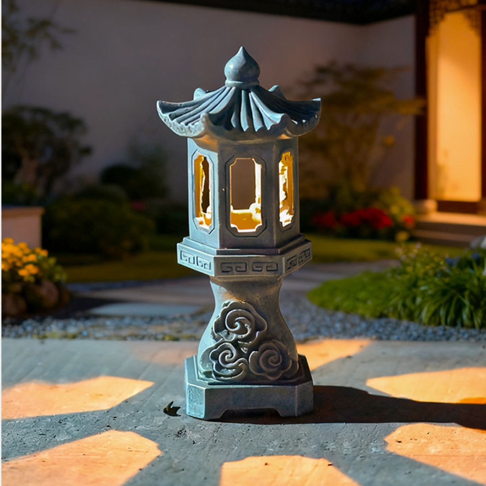 Zen Solar Pagoda Lantern with  - đánh giá và giá Outdoor Zen Lighting