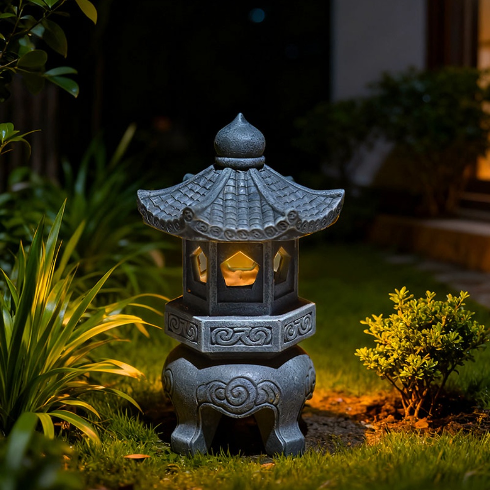 Zen Solar Pagoda Lantern with  - đánh giá và giá Outdoor Zen Lighting