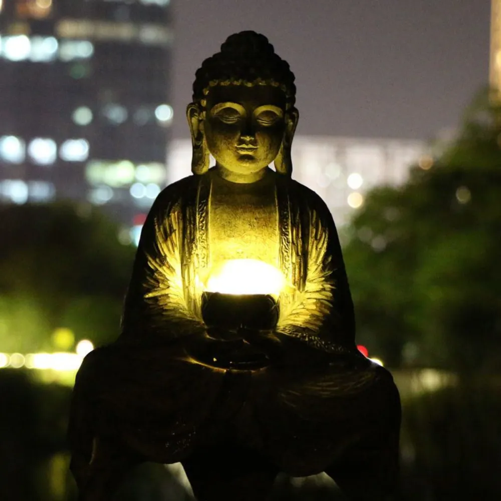 Outdoor Solar Buddha Statue Li - đánh giá và giá Outdoor Zen Lighting