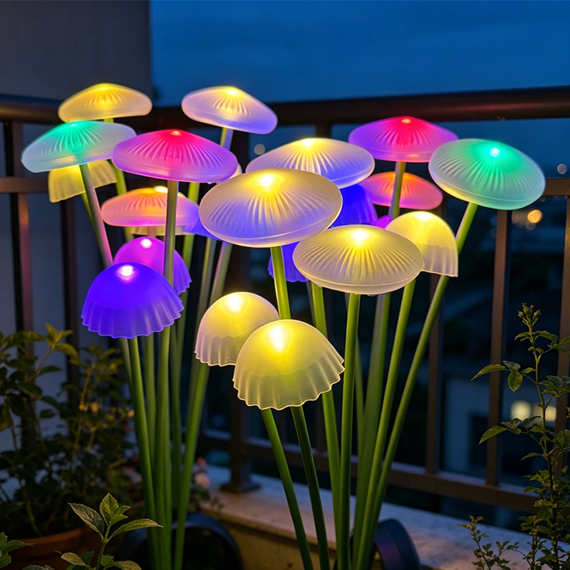 Solar Jellyfish Mushroom Light - đánh giá và giá Landscape Spike Light
