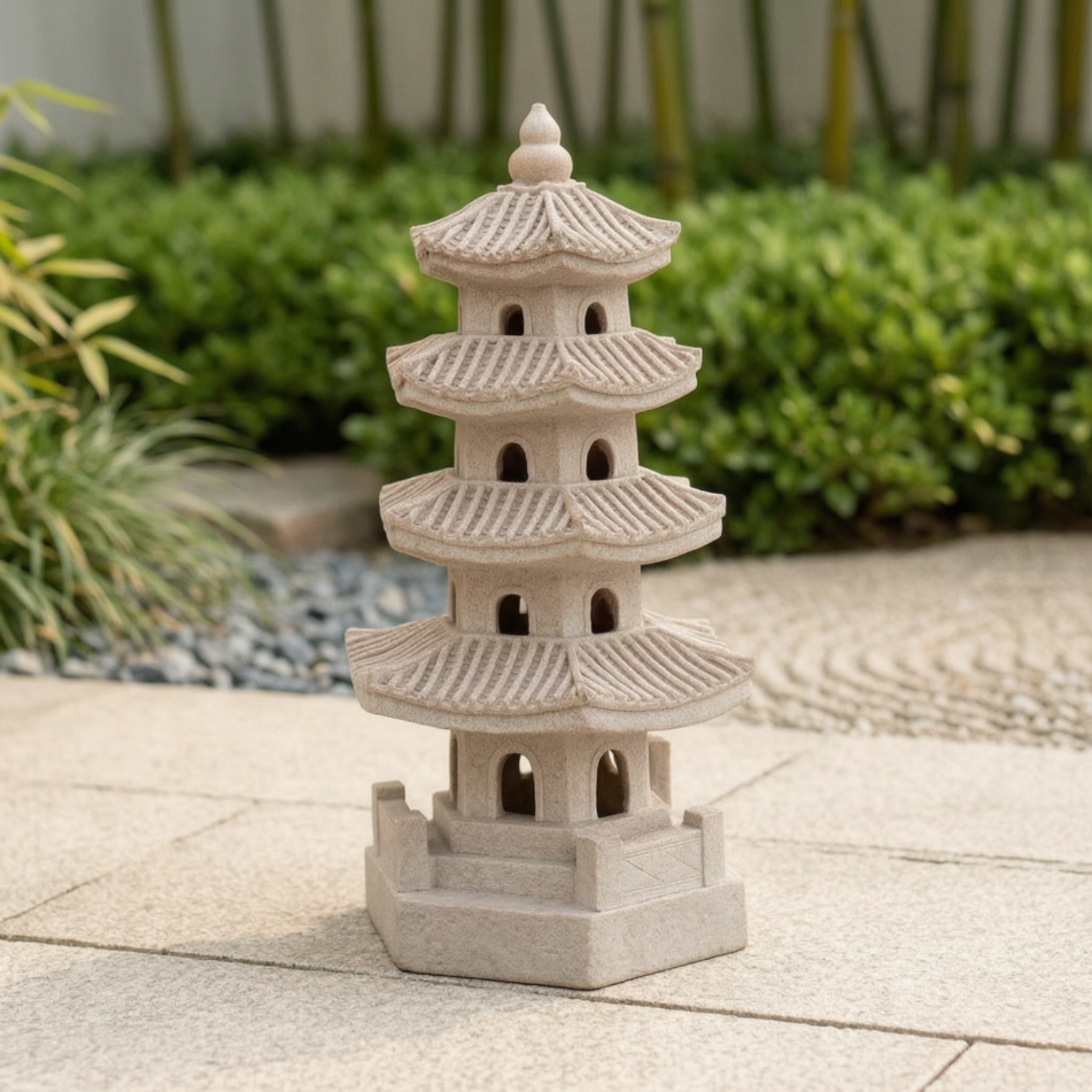 Pagoda Statue with Light Zen P - đánh giá và giá Outdoor Zen Lighting