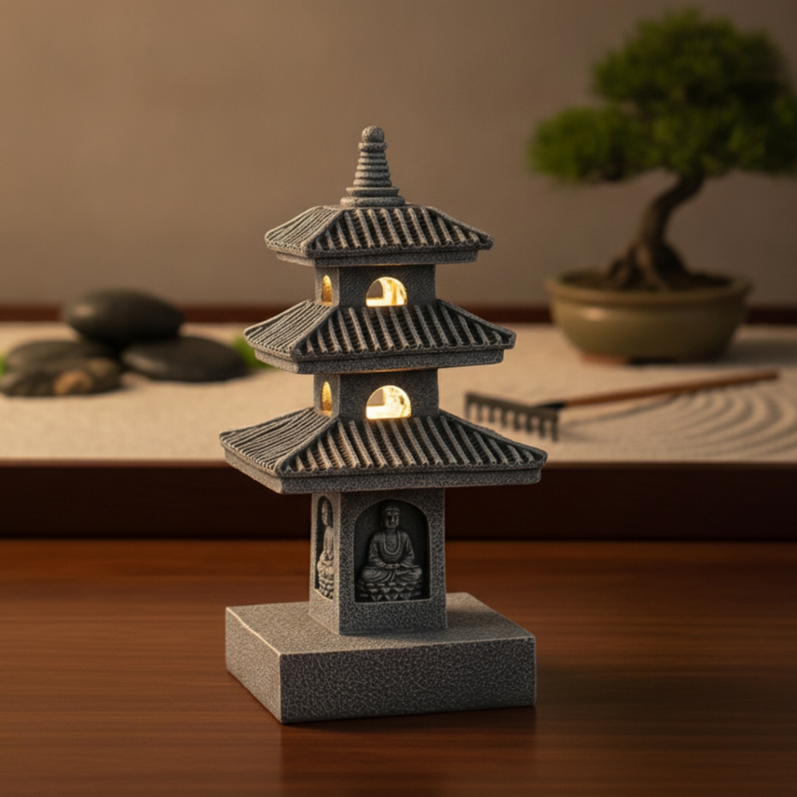 Pagoda Statue with Light Zen P - đánh giá và giá Outdoor Zen Lighting