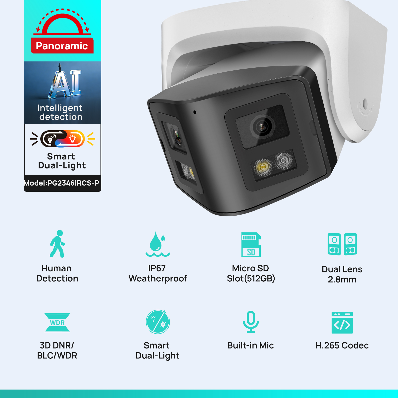 Vikylin 4MP Panoramic Smart Du - đánh giá và giá Outdoor Lighting Under Roof