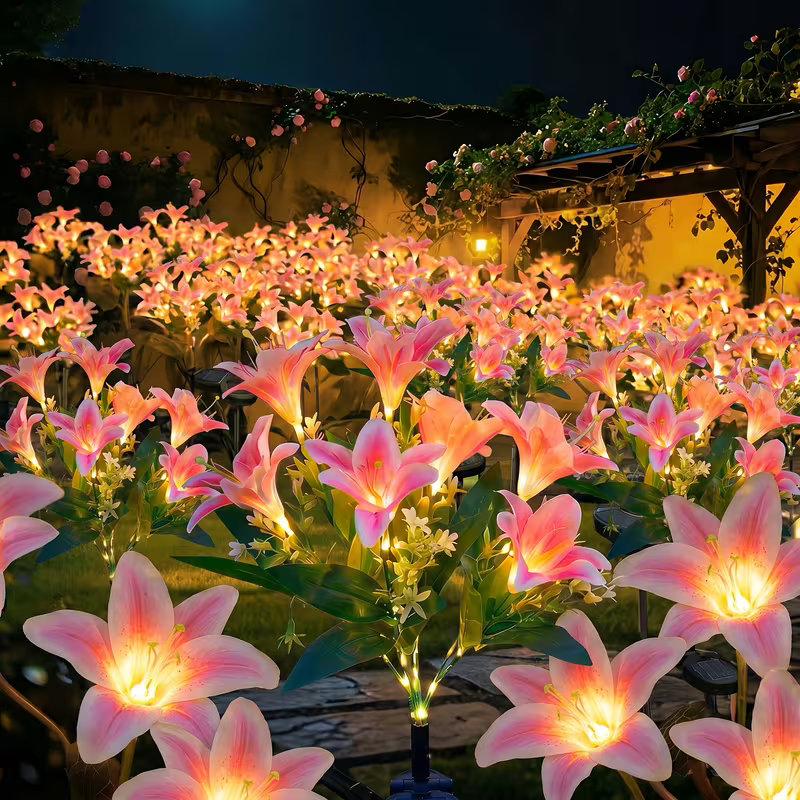 Solar Lily Flower Lawn Lights  - đánh giá và giá Landscape Spike Light