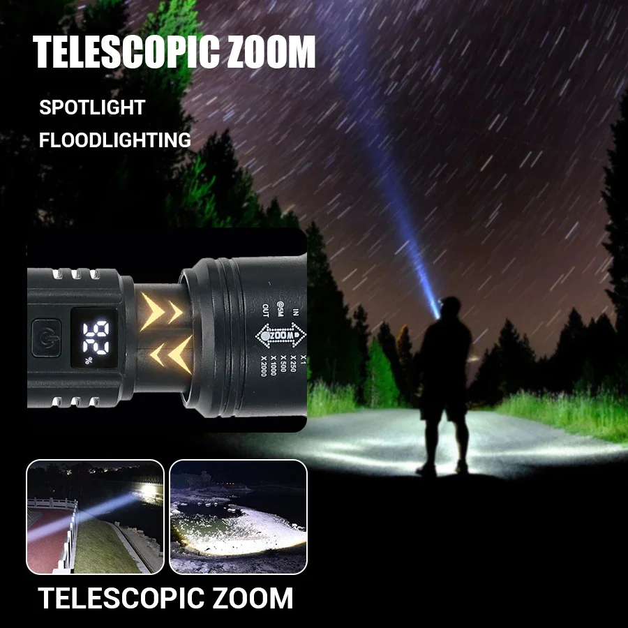 9900LM Powerful LED Flashlight - đánh giá và giá Outdoor Lighting Battery Operated