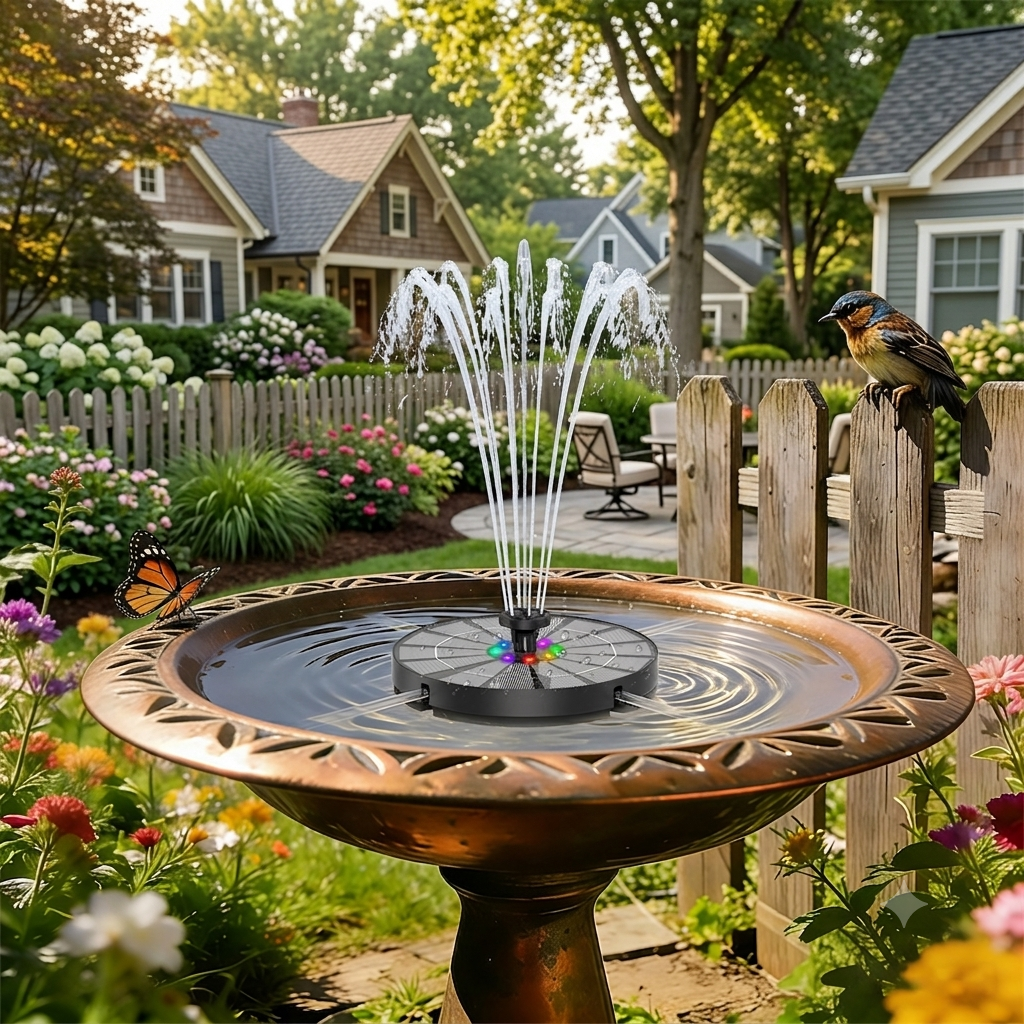 3.5W Solar-Powered Water Fount - đánh giá và giá Landscape Spike Light