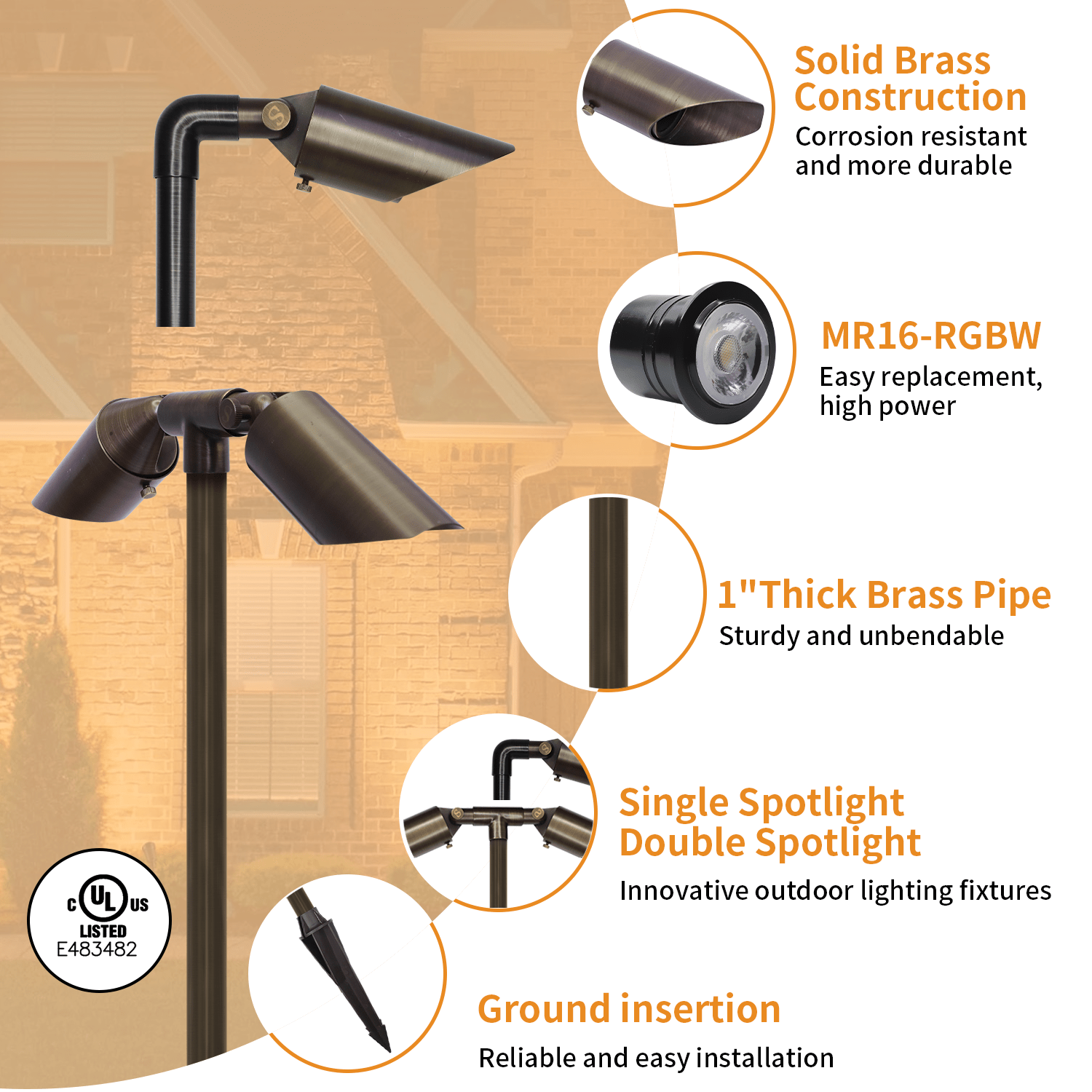 Outdoor Led Garden Lawn Light  - đánh giá và giá Outdoor Lighting Brass