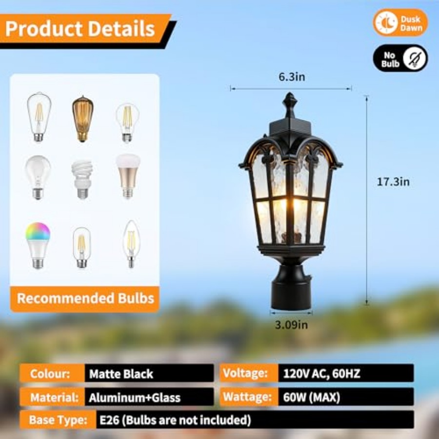 Sensor Outdoor Post Lights Wat - đánh giá và giá Outdoor Lighting Fixtures