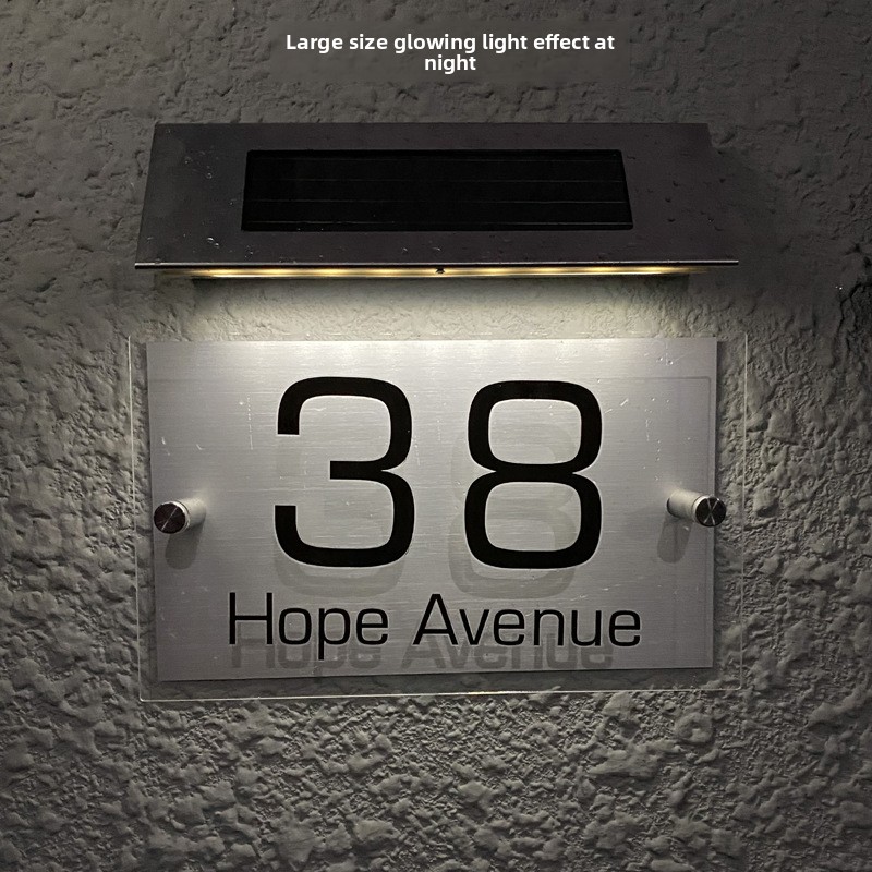 Solar LED House Number Light O - đánh giá và giá Outdoor Lighting Brass