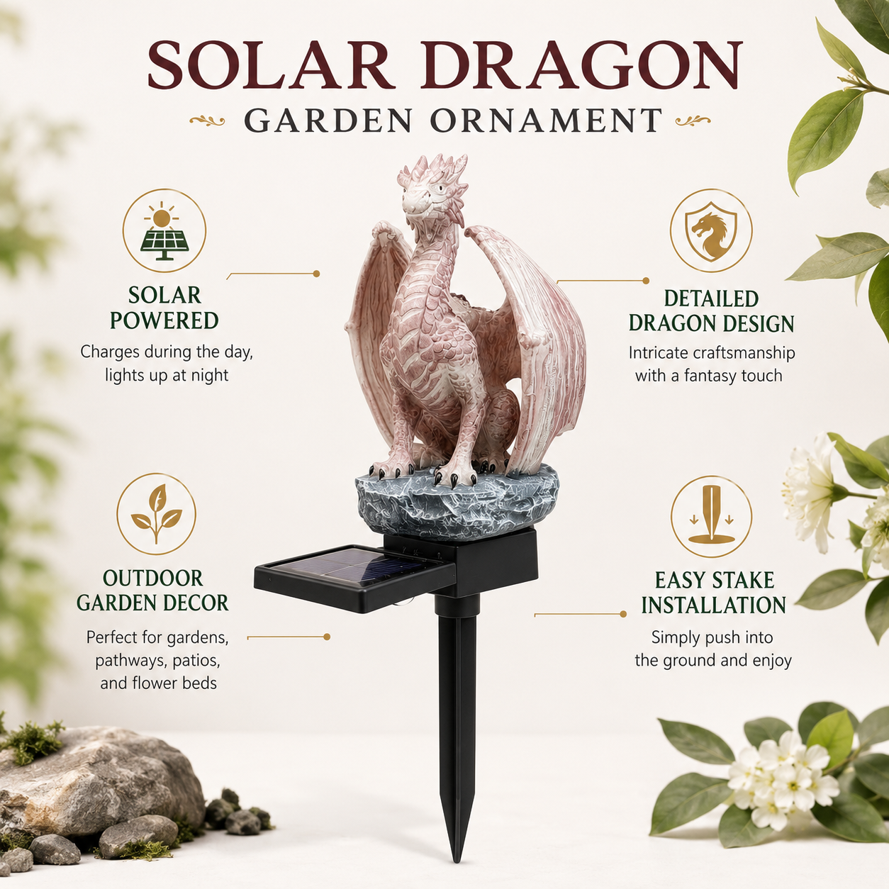 Solar Powered Dragon Garden St - đánh giá và giá Landscape Spike Light