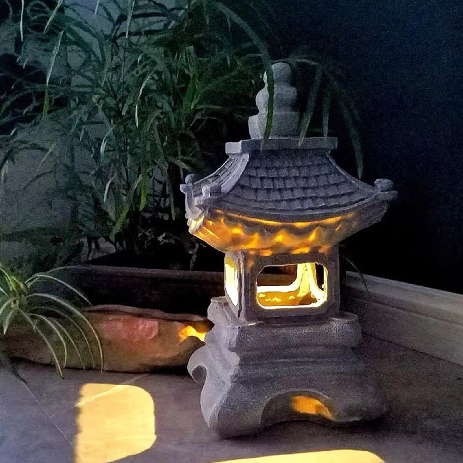 Pagoda Statues Outdoor Solar P - đánh giá và giá Outdoor Zen Lighting