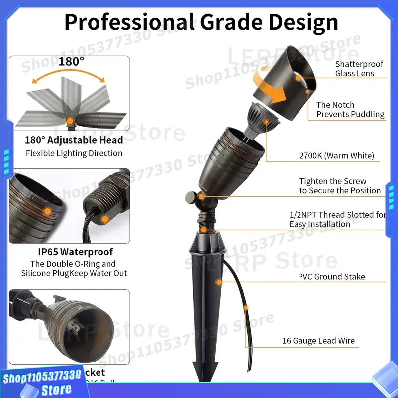 Low Voltage MR16 LED Spotlight - đánh giá và giá Outdoor Lighting Brass