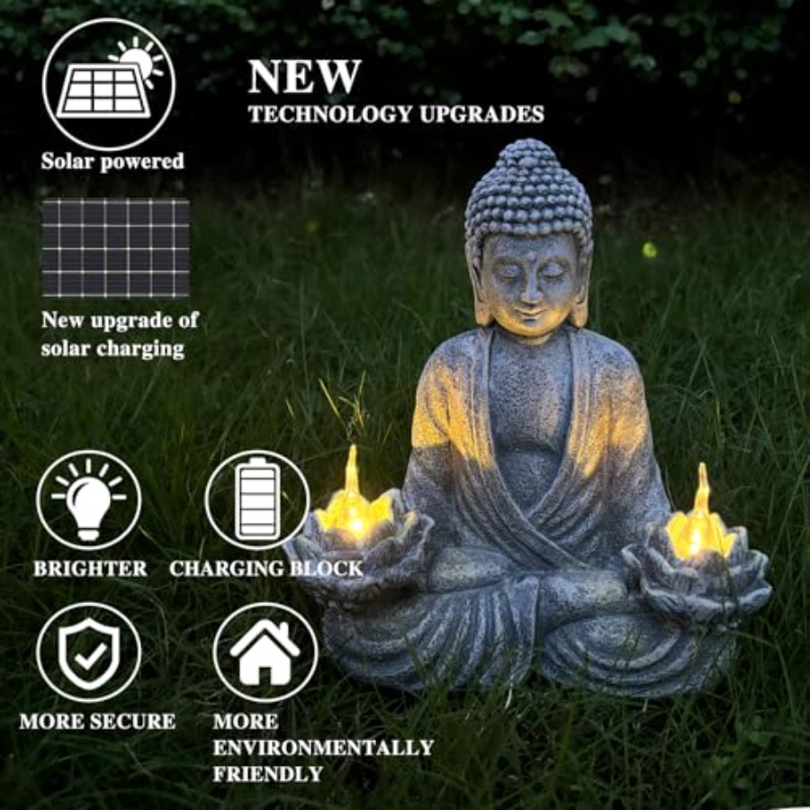Buddha Statue for Home and Out - đánh giá và giá Outdoor Zen Lighting