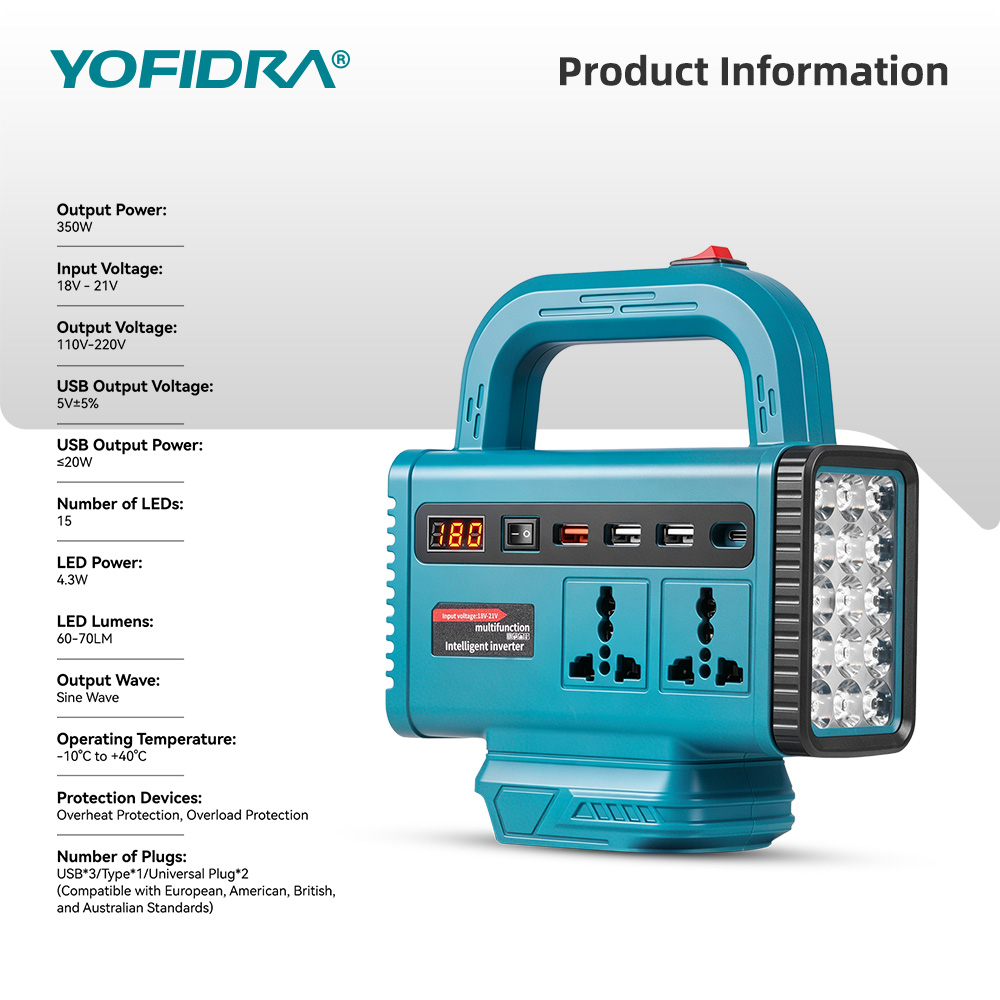YOFIDRA 220V Portable Power In - đánh giá và giá Outdoor Lighting Battery Operated