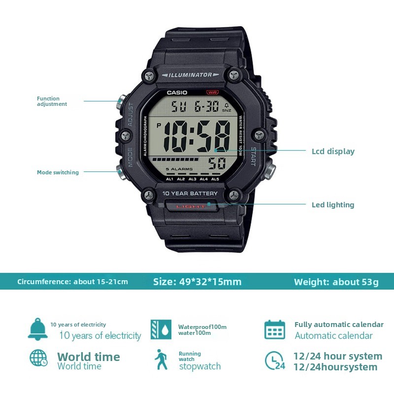 Casio AE-1600H Heavy Duty Digi - đánh giá và giá Outdoor Lighting Zones